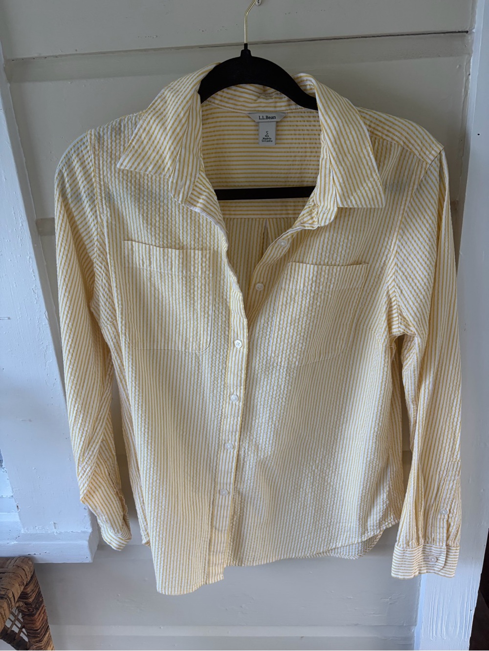 L.L. Bean Yellow Striped Button-Down Shirt